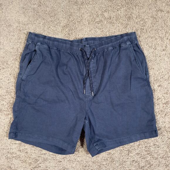 Faherty Shorts Mens 2XL Navy Blue Essential Drawstring Cotton 6" Inseam Beach - Picture 1 of 9